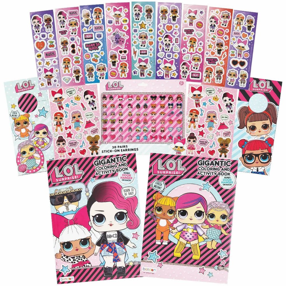 LOL Surprise Coloring Activity Stickers Earrings